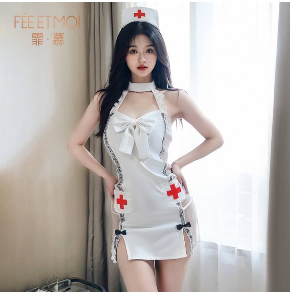 FEE ET MOI - Sexy Butterfly Nurse Costume (White)